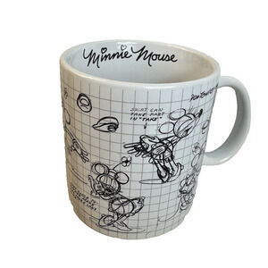 Disney Sketchbook Minnie Mouse Coffee Cup/ Mug White/Black Animation 20oz